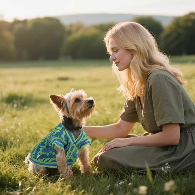 Pet Sweaters for Dogs Boys and Girls, Dynamic Letter Patterned Dog Sweater,Dog Cardigan,Pet Clothes,Pet Knitted Clothing,Fit for Different Seasons and Kinds of Dogs (Green 3XL)