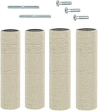 SHENGOCASE 4-Pack Cat Tree Replacement Post 13.8" L, 3.15" Ø Pole with M8 Bolt, Cat Tower Relacement Post, DIY Cat Scratching Post Replacement Part Pole