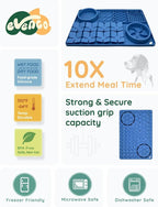 Slow Feeder Bowl, Silicone Lick Mat with Suction Cups for Dog Cat, Snuffle Mat for Pet Smell Training, Puzzle Toys for Bored Puppy, Interactive Sniff Mat for Slow Eating and Keep Busy, Blue