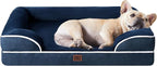 EHEYCIGA Orthopedic Dog Bed for Medium Dogs, Waterproof Memory Foam Medium Dog Beds with Sides, Non-Slip Bottom and Egg-Crate Foam Pet Couch Bed with Washable Removable Cover, Navy