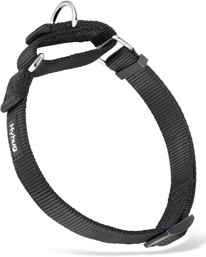 Hyhug Martingale Collar for Dogs Extra Large Black |Escape - Proof Heavy Duty Nylon Durable No Pull, Ideal for Training & Daily Walks