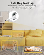 Dzees Indoor Security Camera Pet Camera No Subscription, 2K 360° WiFi Cameras, Wired Dog Pet Camera with Phone App, MagicPix Night Vision, Calls, 2-Way Audio, 24/7, Motion Tracking, Privacy, 2.4Ghz