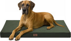 Outdoor Extra Large Dog Bed, Jumbo Waterproof Dog Bed for Large Dogs, Orthopedic Egg Foam Pet Bed Mat with Removable Oxford Cooling Cover, Dark Green