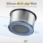 2.5L/0.6Gal Dog Water Bowl, No Spill Stainless Steel Slow Water Bowl for Medium Large Dogs, Large Capacity Splash Proof Dog Slow Water Feeder with Anti-Slip Mat for Mess Drinkers