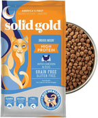 Solid Gold High Protein Dry Cat Food - Grain Free & Gluten Free Chicken Cat Dry Food w/Probiotics for Gut Health & Digestion - High Fiber & Omega 3 - Low Carb Superfood Kibble for Cats All Ages - 3LB