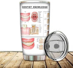 Dental Anatomy Tumbler Mug Dentist Knowledge Travel Mug, 20oz Stainless Steel Tooth Anatomy Coffee Mug Medical Teeth Tumbler 1 Doctor Nurse School Vacuum Insulated Travel Tumbler with Straw Lids