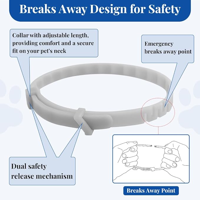 4 Pack Adjustable Flea and Tick Collar for Cats, Natural Plant Oil Formula Cat Flea Collar Provides 32-Month Protection for Flea Tick, Glow-in-The-Dark & Waterproof Cat Flea Treatment for All Cats