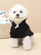 QWINEE Basic Dog Hoodie Sweatshirt Puppy Sweater Warm Cat Costumes Pet Clothes for Chihuahua Puppy Kitten Small Medium Dogs Black and Grey Small