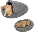 BALANCE 2 in 1 Cat Bed Cave for Kittens and Small Dogs, Cat Tents for Indoor Cats, Covered Cat Beds with Removable Cushion, Calming Cat Nest, Cat Hideaway, Washable Cat House with Non-Slip Bottom