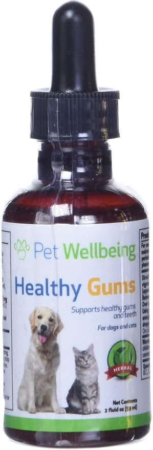 Pet Wellbeing - Healthy Gums for Dogs - Natural Supplement for Healthy Gums, Teeth and Breath Against Dog Gingivitis - 2oz (59ml).