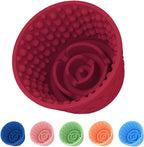 Dog Slow Feeder Lick Bowl, Non-Slip Dog Licking Treat Dispenser, Slow Feeder Bowls for Small Medium Large Breed Dogs, Anxiety Relief & Anti-Choking, BPA Free Silicone (Claret, 1.6 Cup)