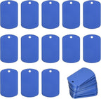 MECCANIXITY Blank Dog Tags Rectangle Blank Aluminum Blank Keychains Laser Engraving Blanks ID Name Tag Metal Personalized Pet Tags for DIY Crafts Blue, 300 Pack