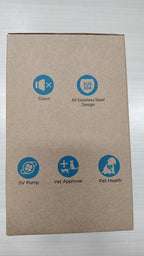 AOOGITF Cat Water Fountain + 6 Filters + 3 Sponges, 304 Stainless Steel Pet Water Fountain, 24 Hours Keep The Water Clean, 74oz Capacity, Ultra-Quiet, No Sputter, Compact, Easy Cleaning