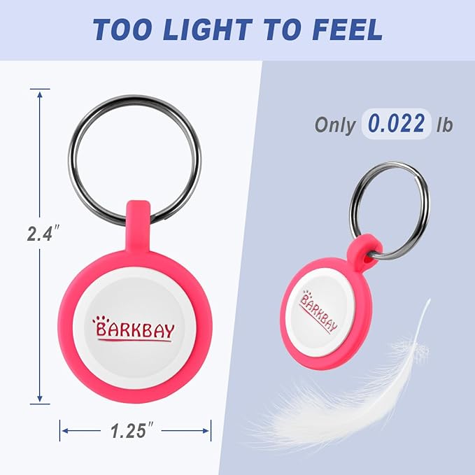 Dog Tags Personalized,QR Code Smart Pet ID Name Tag,Instant Location Alerts,Easy Online Profile Updates,No Fees,No Apps, Anti-Lost, Waterproof Silicone Dog Cat Tag for Small, Medium, Large Dogs(Pink)