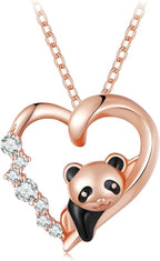 925 Sterling Silver Dog Paw Cat Panda Necklace for Women Cute Dainty Animal Pendant Necklace Gifts for Cat Mom Animals Lover…