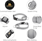 Plutus Pet Reflective Martingale Collar with Buckle - Durable and Adjustable Training Collar for No Pulling, Dog Choker Collar for Small Medium Large Dogs, Gray, L