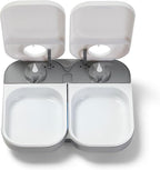 Closer Pets C200 2 Meal Timer-Controlled Automatic Pet Feeder - for Cats and Small Dogs, Wet or Dry Food, Stainless Steel Bowl Inserts and Ice Pack, up to 0.88 lb Each, White