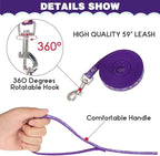 PAWCHIE Cat Harness with Leash and Collar Set - Escape Proof Adjustable H-shped Cat Harness with Star and Moon Pattern Glow in The Dark for Kitty Outdoor Walking