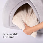 KASENTEX Cozy Small Pet Bed - Ultra Soft Plush Cushion for Cats and Small Animals, Washable Sleeping Pad, Perfect for Indoor Pets, 11 Inches, Grey