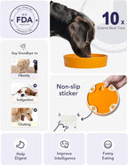 LE TAUCI Ceramic Slow Feeder Dog Bowls Small Breed, 0.6 Cups Dog Food Dish for Fast Eaters, Puzzle Bowl for Small Dogs and Cats,Pumpkin Orange