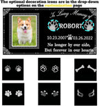 Dog Headstone - Black Granite Memorial Stone Engraved with Photo, Personalized Pet Memorial Stone for Dog and Cat
