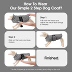 Dog Winter Coat Warm Padded Puppy Jacket Windproof Water Resistant Clothes for Small Medium Large Pets Christmas Sweater Outfit Vest(Grey, 2XL)