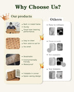 Cat Beds for Indoor Cats Extra Large Double Cat Cave Pet Cube, Handwoven Rattan Cat Houses with Double-Sided Soft Cushions, 18.5 x 20.5 x 19.1 Inches Foldable Hideaway in Living Room Natural