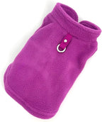 JACKO & CO - Fleece Vest Sweater with Leash Ring - Soft Lightweight Breathable for Puppies Small Medium Dogs, Kitten, Cats, Chihuahua - Warm for Fall/Autumn/Winter (Purple, XX-Large 25-35lbs)
