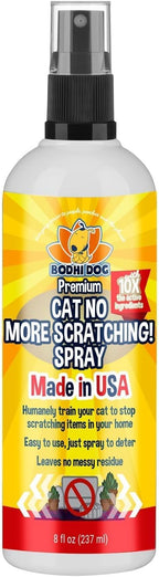 Bodhi Dog No More Scratching! Cat Deterrent Spray, Indoor & Outdoor Repellent w/Essential Oils - Safe & Effective Formula - Prevents Scratches on Furniture, Protects Surfaces - Made in USA (8 Fl Oz)