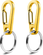 IVIA Dog Tag Clips / 2 Pack/Multiple Size 304 Stainless Steel Quick Clip with Rings/Easy Change Dog Cat ID Tag Holder for Small pet Collars and Harnesses.(2 Small Gold)
