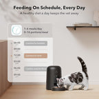 PETLIBRO Automatic Cat Feeder, Cat Food Dispenser Battery-Operated with 180-Day Battery Life, AIR Timed Pet Feeder for Cats & Dogs, 2L Auto Cats Feeder, Black