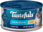 Blue Buffalo Tastefuls Natural Pate Wet Cat Food, Chicken Entrée 3-oz cans (Pack of 24)