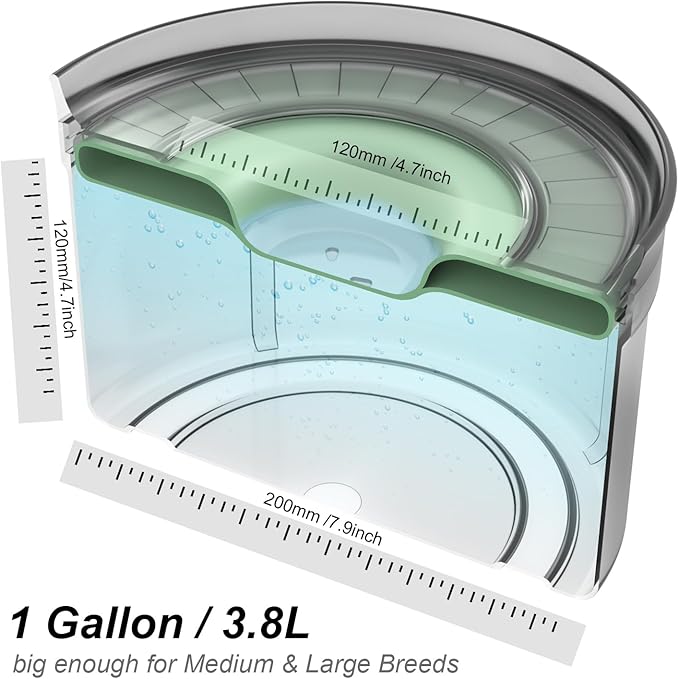 1Gallon No Spill Dog Water Bowl-3.8L Large Capacity, BPA-Free, Anti-Splash & Anti-Digging Design with Non-Slip Base, for Messy Drinkers
