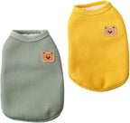 Soft Breathable Dog Pet T-Shirts - Lightweight Fleece Cotton Warm Cat Clothes for Medium Small Dogs