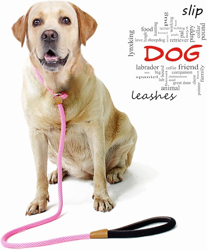 lynxking Dog Leash Slip Lead 5 6 8 FT Dog Training Leash Strong Heavy Duty Braided No Pull Training Lead Leashes for Small Medium Large Dogs