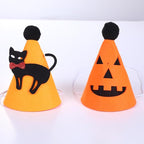 10 Pcs Halloween Dogs Hats Cute Ghost Halloween Cats Party Pet Pumpkin Set Puppies Kittens Grooming Accessories Costumes.