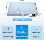 Pet Heating Pad, Dog Heating Pad, Waterproof Adjustable Temperature Indoor Cat Heating Pad with Timer, 86℉-140℉ Easy to Clean Heating Pad, Cloth Cover Included - 19.68" x 25.6" Medium