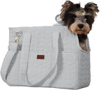 Small Dog Carriers Purse Bag,Gray,Recommand for Gentle/Lazy Adult Pets,Cats,Fashion Womans Totes Style Lightweight Pups Kitties Bunny Go to Vet Picnic Outdoor