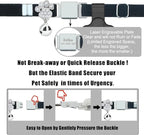 Personalized Safety Elastic Cat Collars with Bell Soft Silicone Cover for Air Tag,Laser Customized Stretch Kitten Collars for Girls Boys Cats (Black)