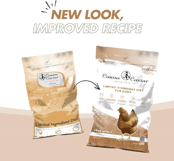 Canine Caviar - Free Spirit: Chicken & Pearl Millet Alkaline Dry Dog Food, Limited Ingredients, Gluten-Free, Based on Science & Research, Veterinary Alternative Diet (22 Pound Bag)