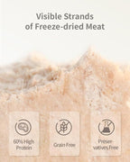 Freeze-Dried Raw Cat Food, 97% Animal Origin Dry Food for Cat, High Protein Treat & Topper (Rabbit Recipe - 14 Ounce)