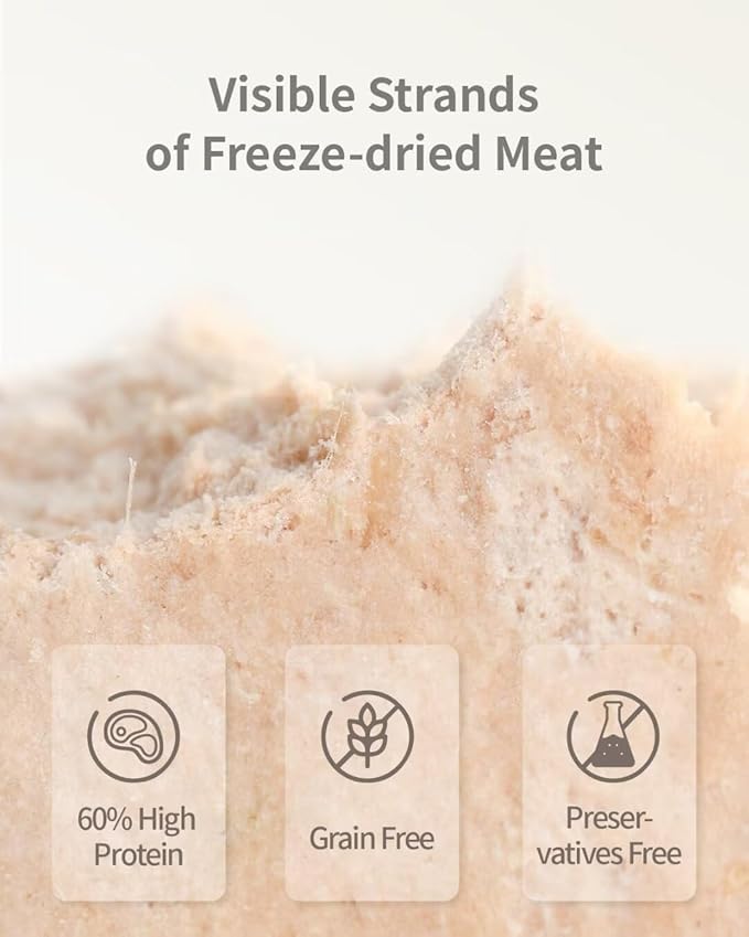 Freeze-Dried Cat Food, High Protein Healthy Freeze Dried Cat Treat & Topper (Poultry Recipe - 0.7 Ounce)