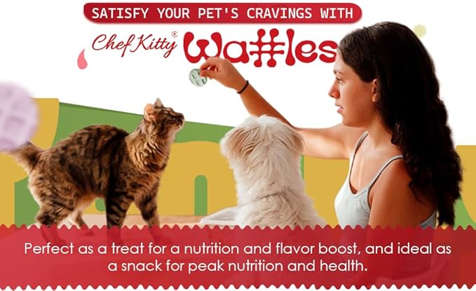 Freeze Dried Tuna Treats for Cats and Dogs + Training Waffle Treats - Healthy, Tasty, Dry Food for Indoor Cats, Kittens, Dogs - Inspected & Tested in USA