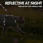 PAWCHIE Cat Harness with Leash and Collar Set - Escape Proof Adjustable H-shped Cat Harness with Star and Moon Pattern Glow in The Dark for Kitty Outdoor Walking