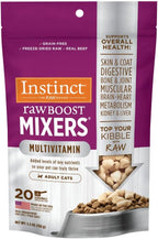 Instinct Raw Boost Mixers, Freeze Dried Cat Food Toppers with Functional Ingredients, Grain Free, Real Beef - Multivitamin for Adults, 5.5 oz Bag