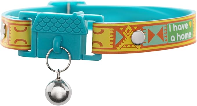 New Kittyrama -I Have A Home- Cat Collar with Bell. Breakaway, Quick Release, Hypoallergenic, Vet Approved. Lightweight Kitten Collar. As Seen in Vogue. Soft & Comfy. Savanna