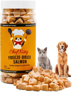 Freeze-Dried Salmon Treats for Cats & Dogs – 100% Wild Caught, Single Ingredient, High-Protein, Healthy Snack – No Additives or Preservatives – 1.4oz - Inspected & Tested in USA