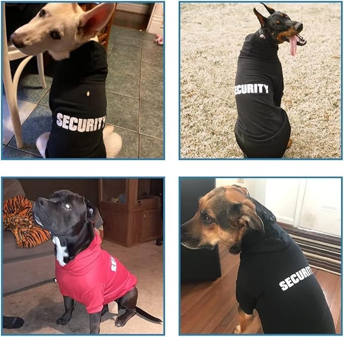 BINGPET Security Dog Hoodies Puppy Sweater Cold Weather Dog Coats Soft Brushed Fleece Pet Clothes Hooded Sweatshirt for Dog Cat