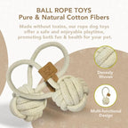 Eco Cotton Rope Ball Dog Toy, Natural Cotton Dog Toy & Ball Rope Toys for Dogs, Toy for Big & Small Dog, Densely Woven & Durable Training Toys