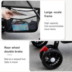 Pet Stroller with Storage Basket and Cup Holder, Folding Dog Jogger, Foldable Cat Stroller, 3 in 1 Puppy Kitten Cart, Pet Jogger for Medium Dog Cat (Pink)